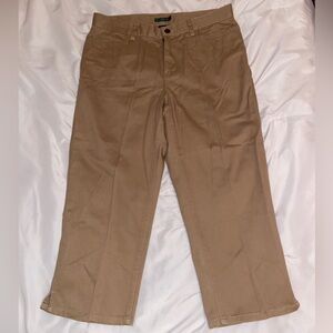 Lauren Ralph Lauren Jeans Co Capris Women's Size 6 Tan Khaki Classic Midcalf